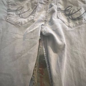 Gray denim, jeans, low rise!!